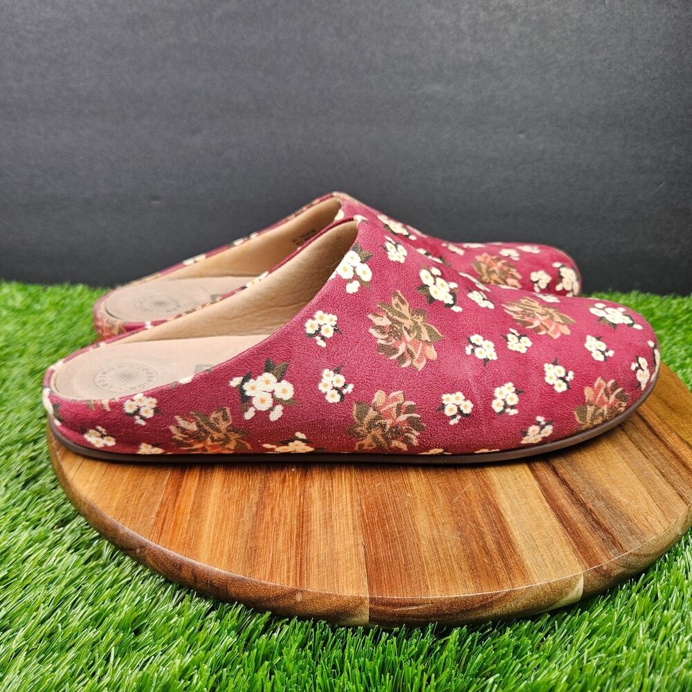Fitflop Chrissie Floral Slippers Clogs Shoes Women's 11 Red House Shoes Comfy